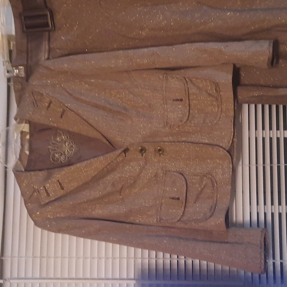 Womens Jacket and skirt. Size 14. Like new. Color brown with gold accents... - Picture 4 of 5